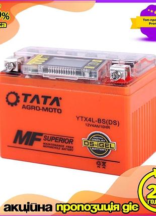 Аккумулятор гелевый outdo 4аh ytx4l-bs с дисплеем для мототехники оранжевый. ve-33