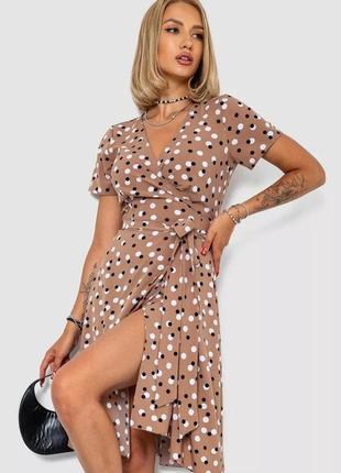 Платье на запах в горох, материал софт