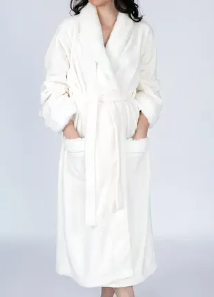 Плюшевий халат білий george1 фото