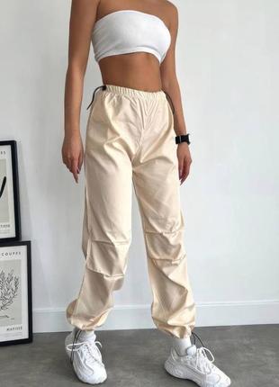 Штаны спортивные карго из плащёвки4 фото