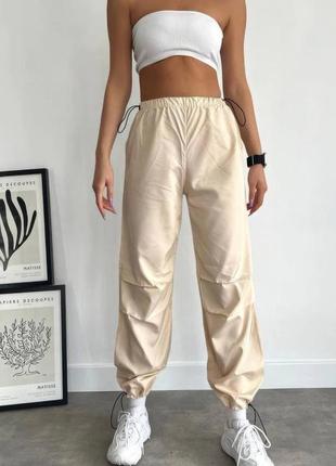 Штаны спортивные карго из плащёвки5 фото