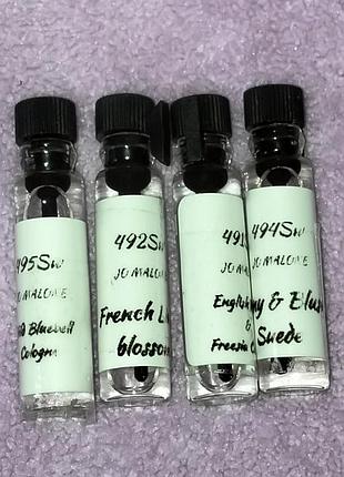 Набір свіжих парфумів jo malone: wild bluebel, french lime,peony blush, english pear (4мл.).