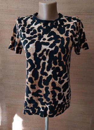 🩷🐆💜 чрезвычайно красивый принт леопард футболка из 100/ cotton
