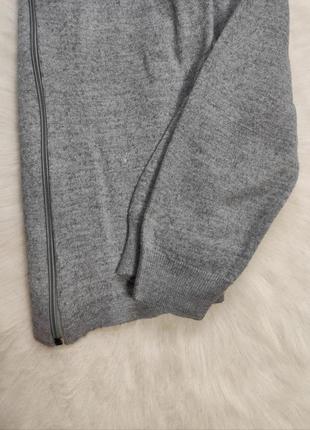 Серая шерстяная кофта вязаный свитер на молнии с замком теплая джемпер кардиган junker10 фото
