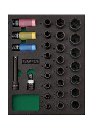 Набір ударних головок 1/2" 29ед. (в ложементі) toptul gvb2906