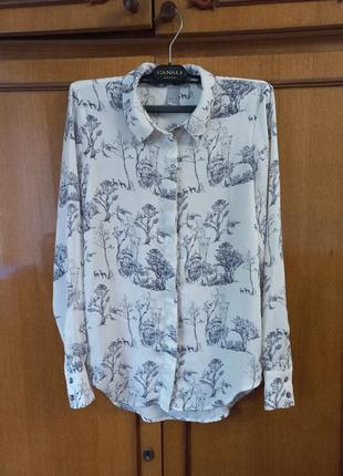 Сорочка блуза h&m з монохромним малюнком