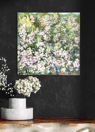 Картина маслом яблоневый цвет яблоня цветет apple blossom 40*40