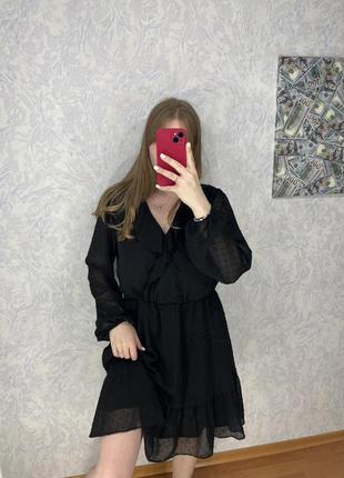 Черное базовое платье, сарафан