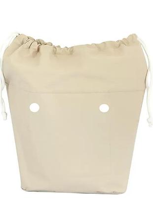 Качественная джинсовая подкладка для сумки classic на завязках, бежевая