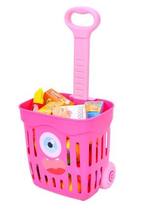 Детская тележка с продуктами 35631(pink 49 nia-mart