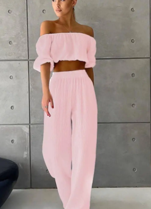 Костюм 2-ка жіночий турецький муслін3 кольору 42-44; 46-48 2plgu781-105sве