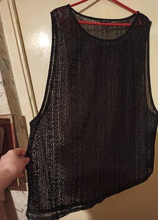 Стильна,мереживна-ажурна майка-блузка на топ,купальник,батал-оверсайз,atmosphere