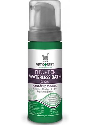 Vet`s best flea tick waterless bath for cats (ветс флеа тік ватерлесс) піна від бліх і кліщів для котів
