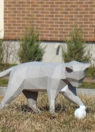 Cat kitten kitty 3d фігура арт. 225.7.57 кішка кіт кошеня котик котики конструктор з картону papercraft паперкрафт модель