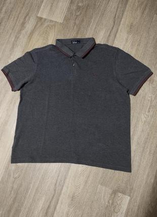 Мужская футболка / fred perry / поло / серая футболка с воротником / мужская одежда / чоловічий одяг /1 фото