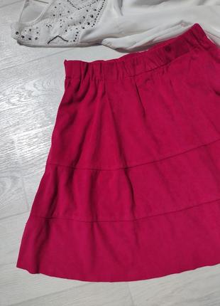 Крутая яркая замшевая тёмно розовая юбка с карманами noisy may2 фото