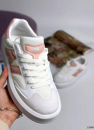 ▪кросівки в стилі new balance white ct302 nb жіночі білі кеди снікерси танкетка платформа весна літо осінь шкіряні(еко шкіра)