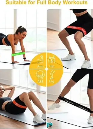 Резинки gritin, [набор из 5] приятных для кожи полос сопротивления для фитнеса с 5...