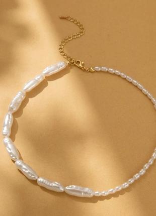 Жемчужное белое ожерелье с бусинами, 15502 фото