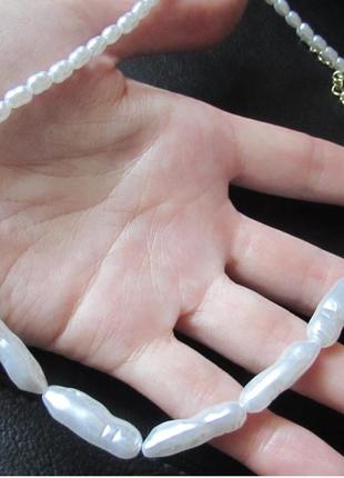 Жемчужное белое ожерелье с бусинами, 15504 фото