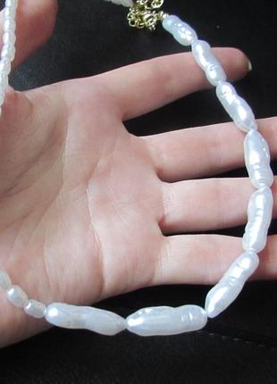 Жемчужное белое ожерелье с бусинами, 15505 фото