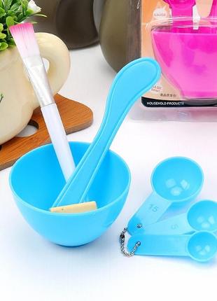 Набір косметологічний із пензликом, шпателем і мірними ложками