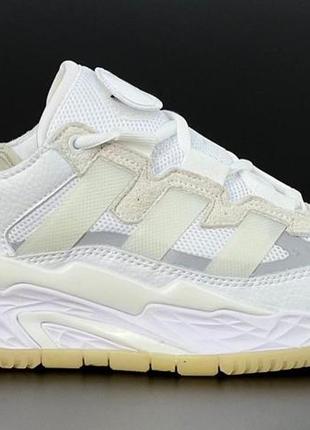 Женские подростковые кроссовки демисезон adidas niteball комбинированные белые 36-41р.