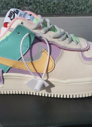 Жіночі зимові кросівки nike air force шкіряні з хутром різнокольорові р 36-41