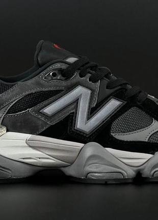 Мужские кроссовки демисезон new balance 9060 замшевые темно-серые с черным р 41, 42