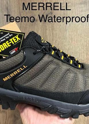 Мужские кроссовки осень/зима merrell термо водоотталкивающая ткань коричневые р. 41-46