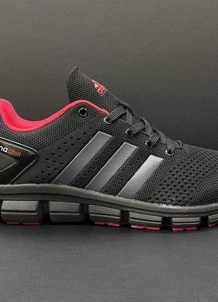 Мужские кроссовки adidas climacool сетка/текстиль черные с красным р 41-46