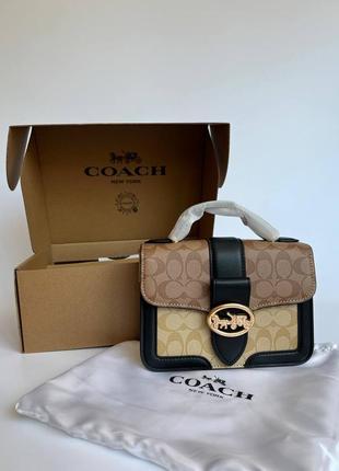 Стильная женская сумка coach, аккуратная сумочка, натуральная кожа фирма coach, топ дизайн