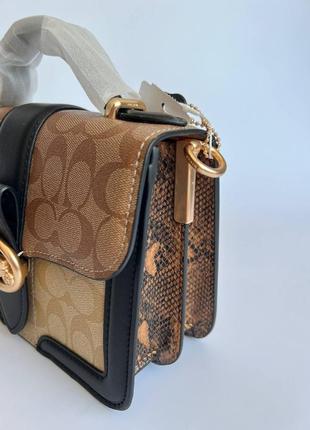 Стильная женская сумка coach, аккуратная сумочка, натуральная кожа фирма coach, топ дизайн7 фото