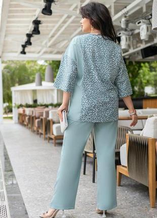 Костюм женский брючный блуза-софт и брюки большие размеры8 фото