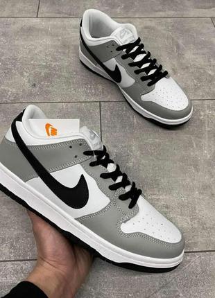 Чоловічі кросівки демісезонні nike dunk шкіра бежеві з білим і чорним р 41-46