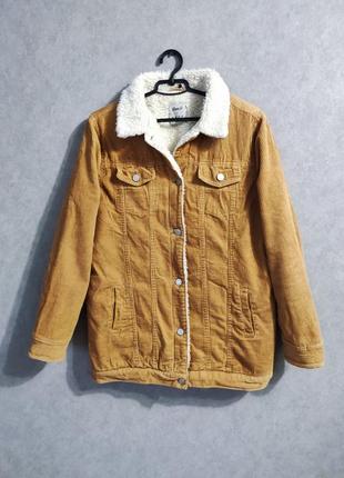 Denim co вельветовая демисезонная куртка на меху
