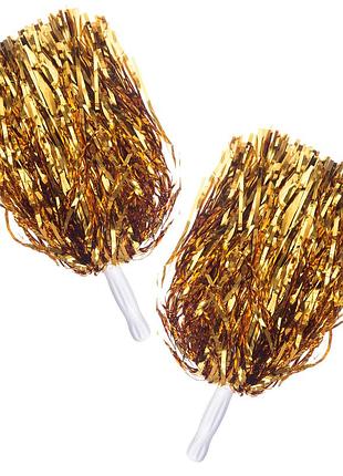 Помпоны нитевидные блестящие для чирлидинга и танцев с ручками sport trade pom-poms ch-4875 2шт цвета в