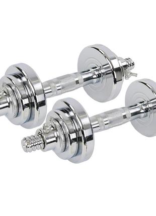Гантели разборные хромированные sport trade ta-8059-10 2шт по 5кг хром