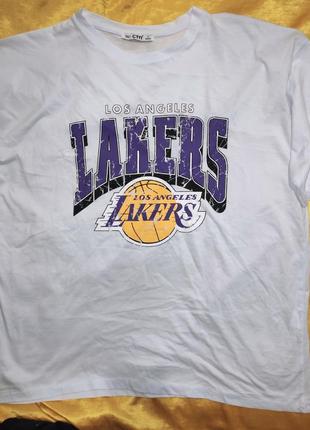 Стильная новая сток футболка los angeles lakers.хл2 фото