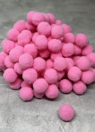Помпоны фетровые 1,5 см, цвет-розовый, упаковка 30 шт., розовый