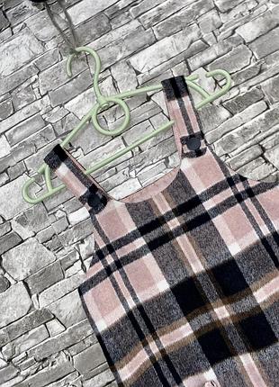 Сарафан, сарафан в клетку, теплый сарафан
