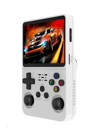 Портативна ретро ігрова приставка game console r36s linux 64 gb white 15000 ігор linux