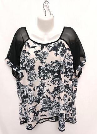 Блуза женская лето yessica 54/52/56/22/24/5xl/6xl6 фото