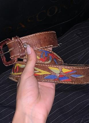 Ремінь шкіряний лаковий атласний коричневий  брендовий пояс