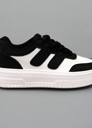 Стильні жіночі кеди чорно-білі весна-осінь, осінні-весняні, шкіряні,екошкіра, жіноче взуття демісезон