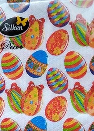Серветки великодні паперові silken 2 шарові