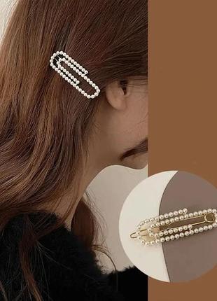 Оригінальна заколочка з імітацією перлинок