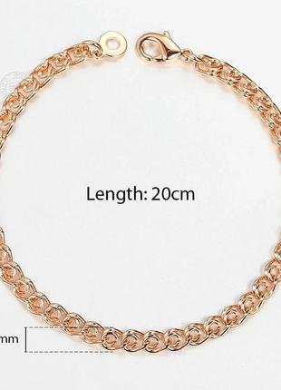 Брендовий позолочений браслет (медичне золото) довжина 20 см ширина 5 мм