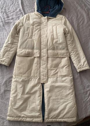 Пуховик пальто дутое женское теплое