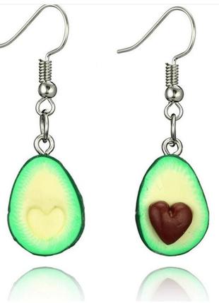 Сріблясті сережки з авокадіками